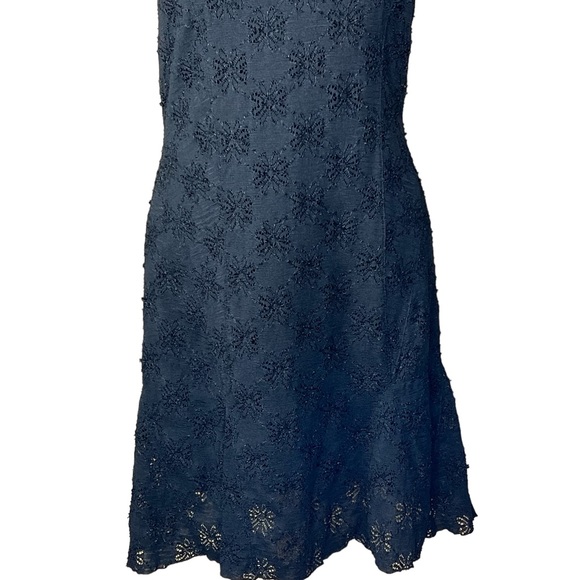 Free People Black Stretchy Lace Like Dress With Flower Design Fits Small… - Picture 7 of 15